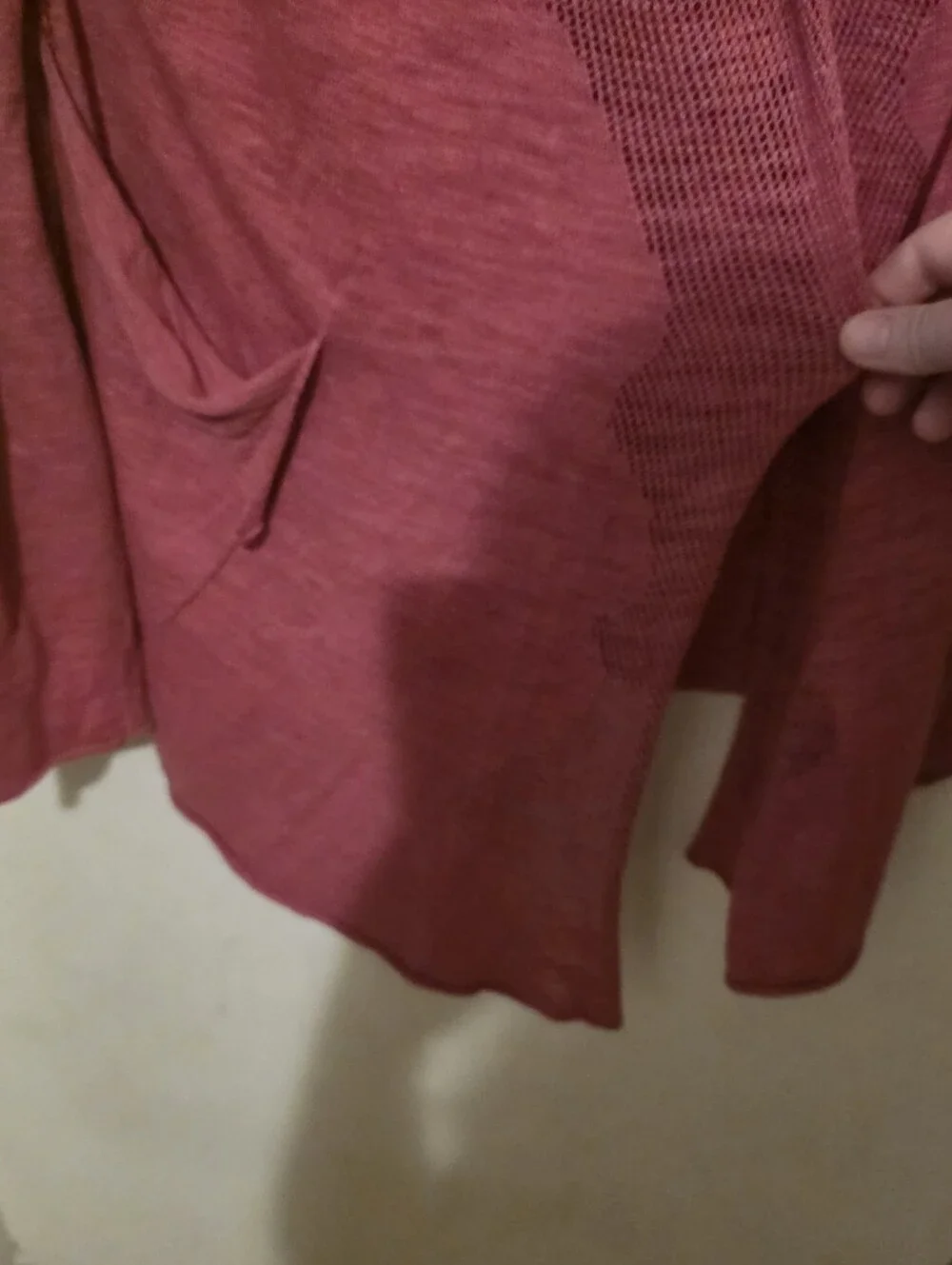 Moth Women’s Pink Open-Front Knit Cardigan Sweater with Draped Pockets Size XL